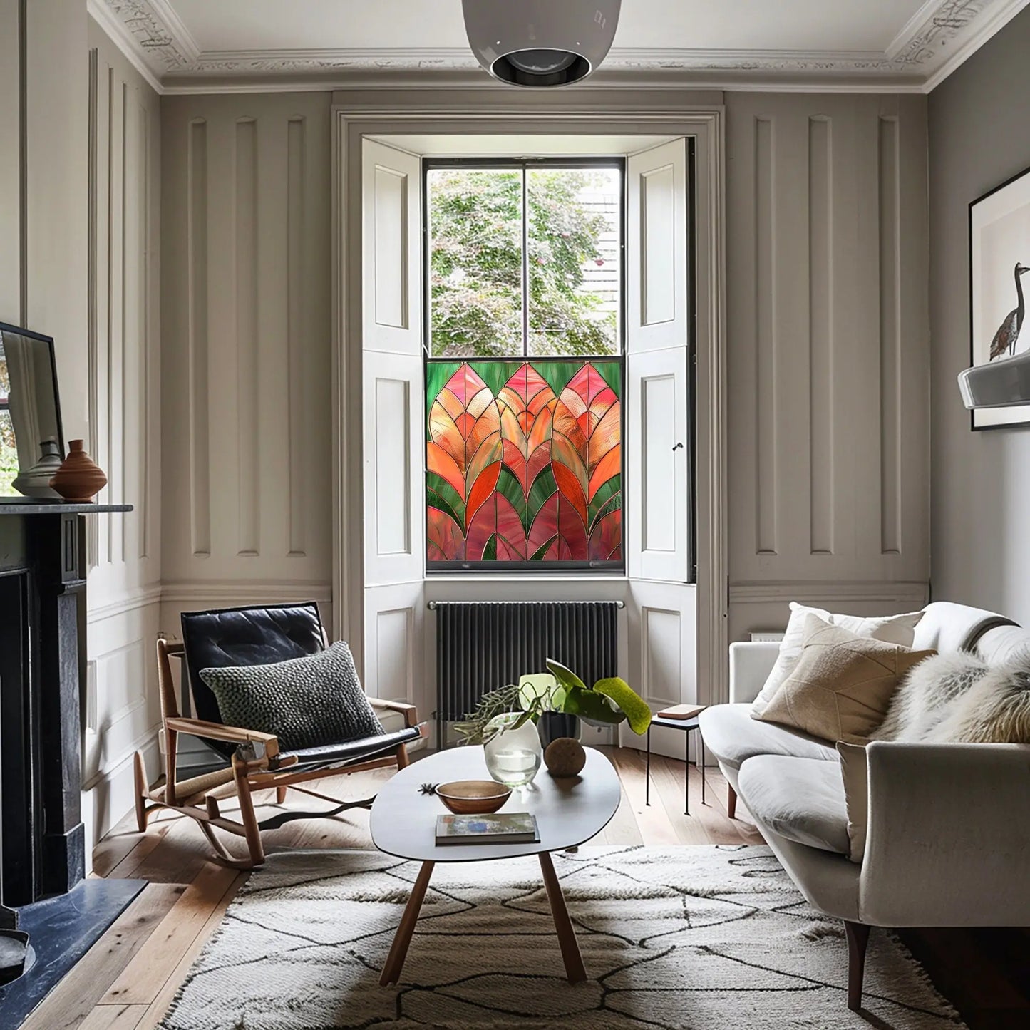 Art Deco Window Film: Aquilonia Stained Glass Decorative Window Film Creative Windows