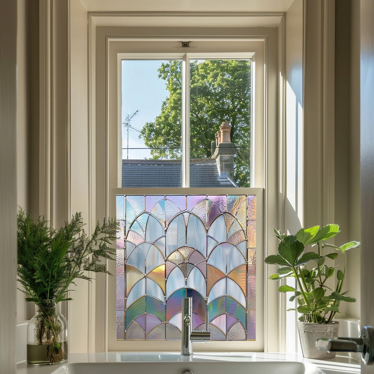 Window Film, Privacy Window Film, Art Deco Window Film, Decorative Window Film, Window, Front Door Window Film, Stained Glass Window Film Creative Windows
