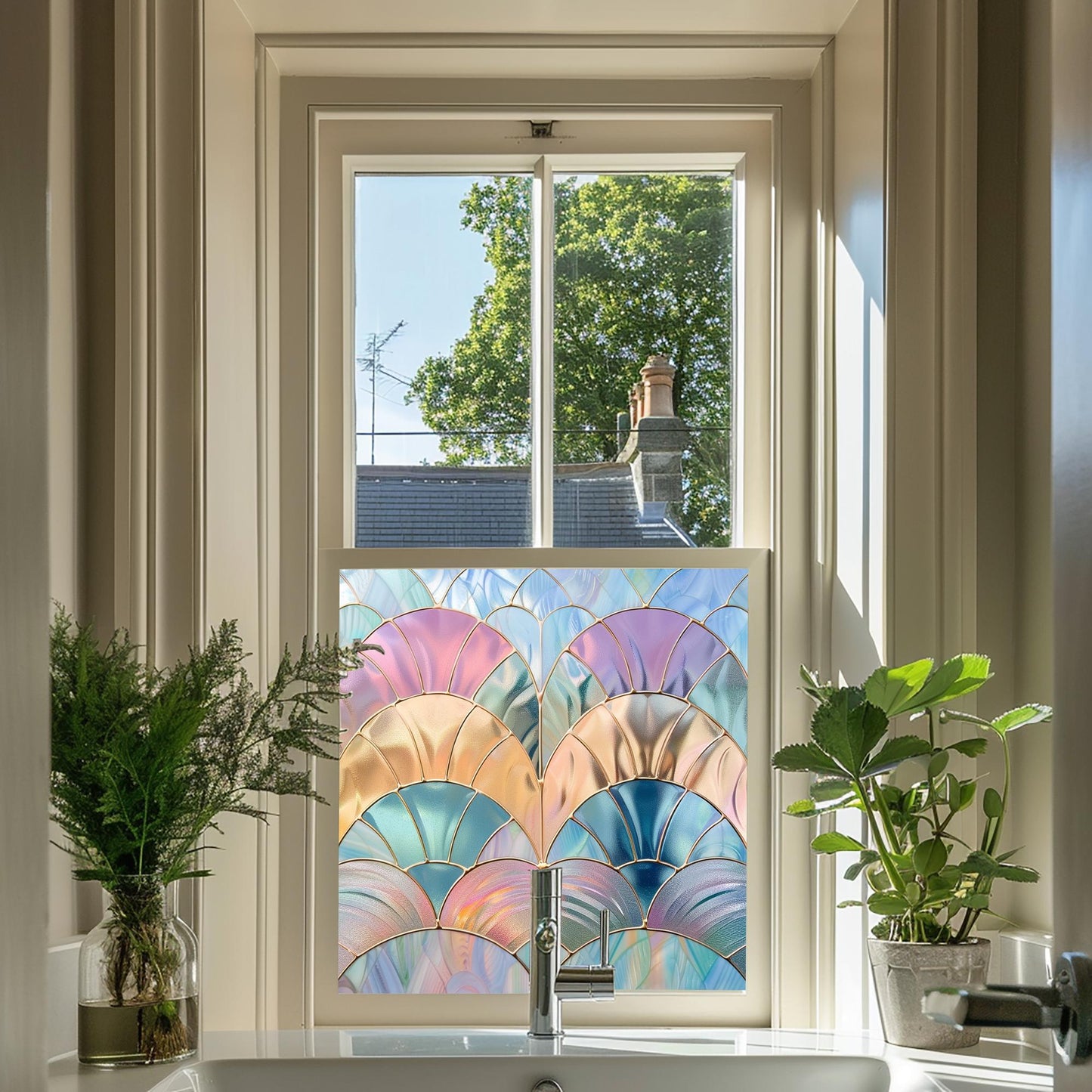 Window Film, Privacy Window Film, Art Deco Window Film, Decorative Window Film, Window, Front Door Window Film, Stained Glass Window Film Creative Windows
