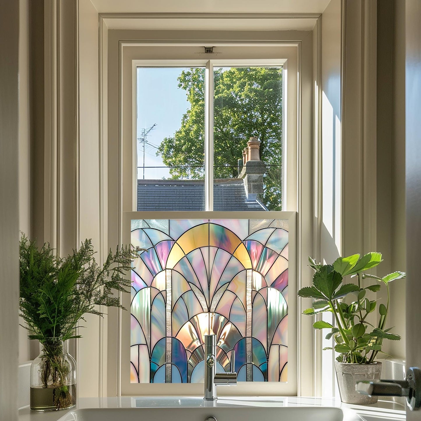 Window Film, Privacy Window Film, Art Deco Window Film, Decorative Window Film, Window, Front Door Window Film, Stained Glass Window Film Creative Windows