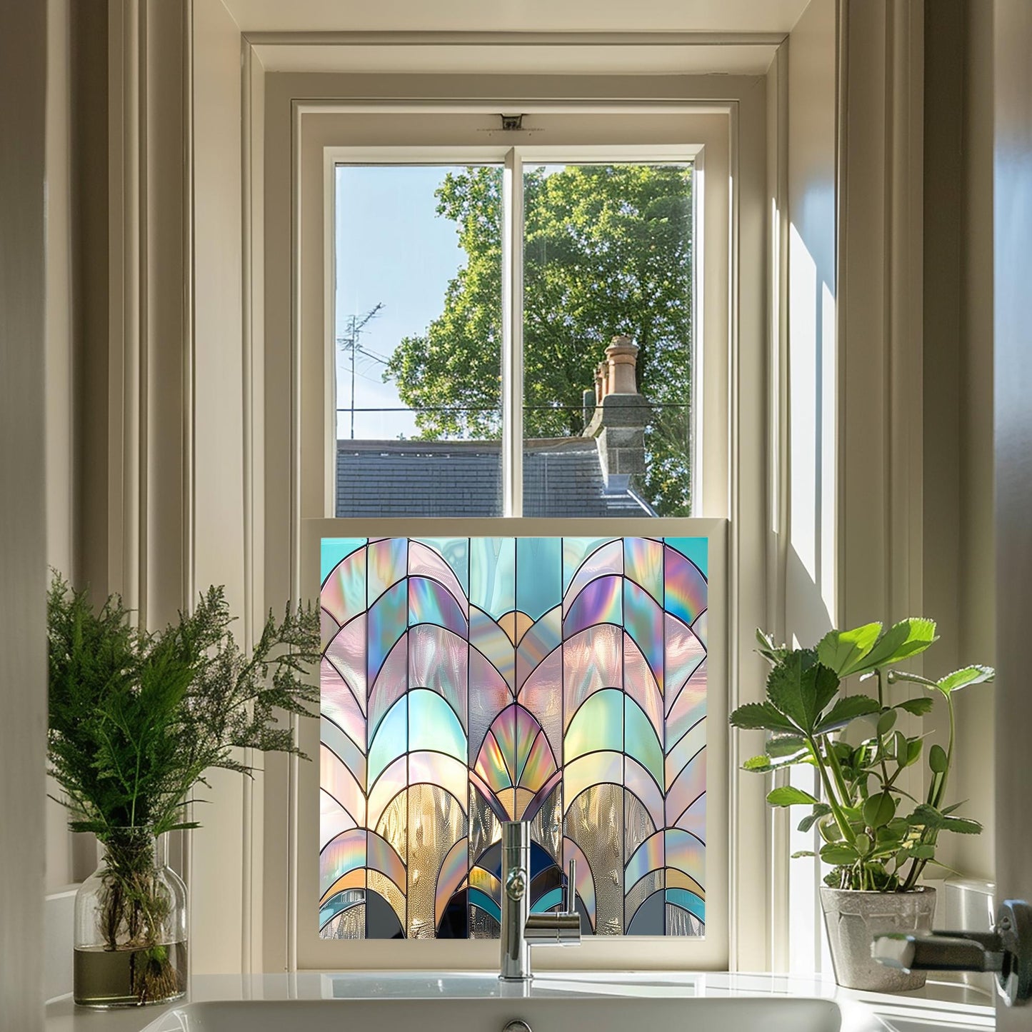 Window Film, Privacy Window Film, Art Deco Window Film, Decorative Window Film, Window, Front Door Window Film, Stained Glass Window Film Creative Windows