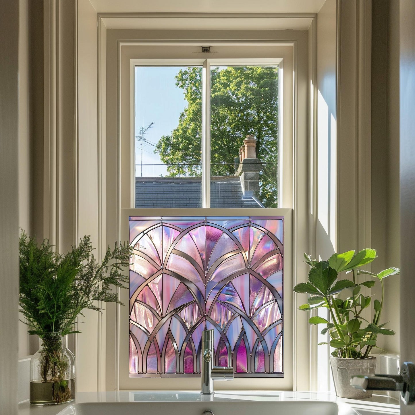 Window Film, Privacy Window Film, Art Deco Window Film, Decorative Window Film, Window, Front Door Window Film, Stained Glass Window Film Creative Windows