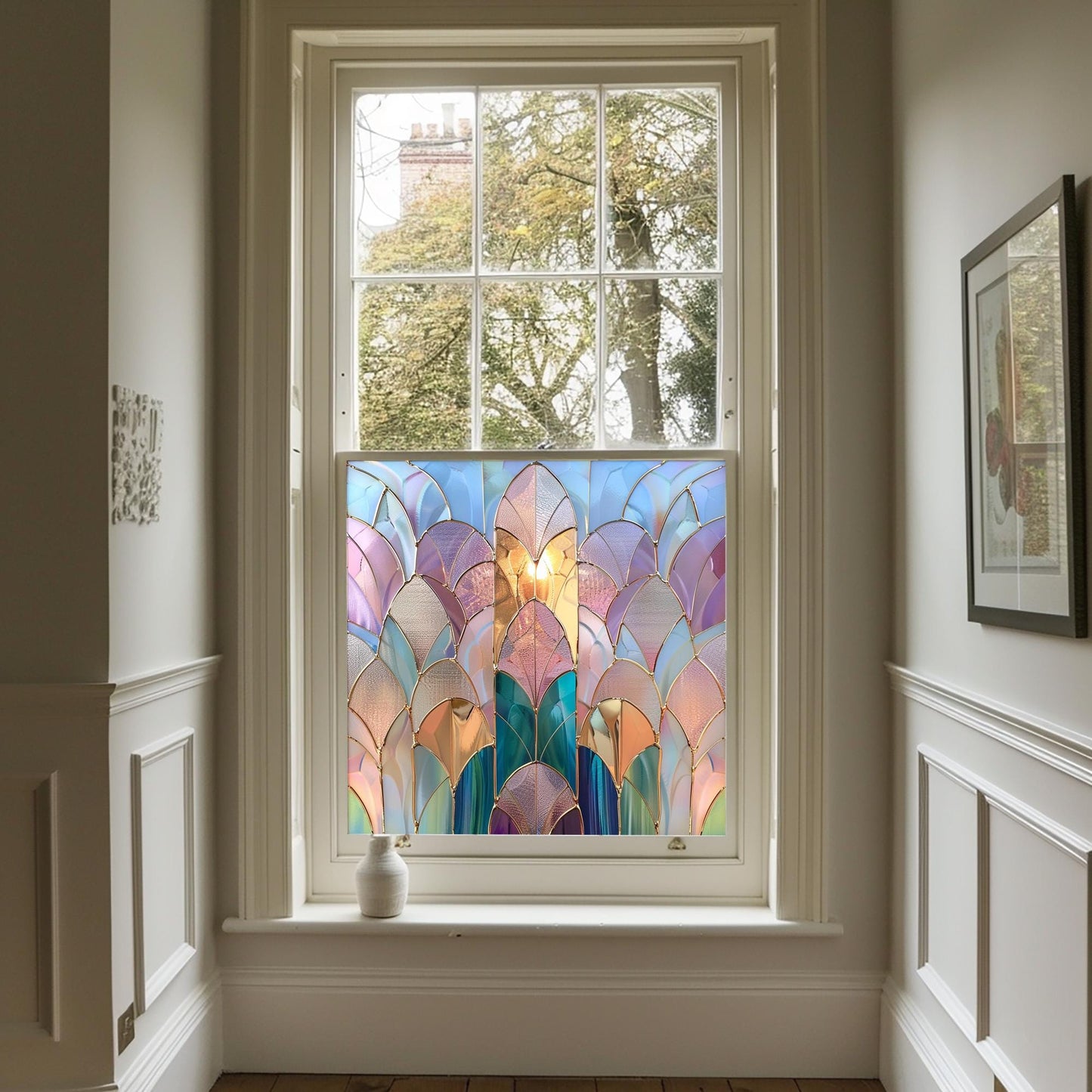 Window Film, Privacy Window Film, Art Deco Window Film, Decorative Window Film, Window, Front Door Window Film, Stained Glass Window Film Creative Windows