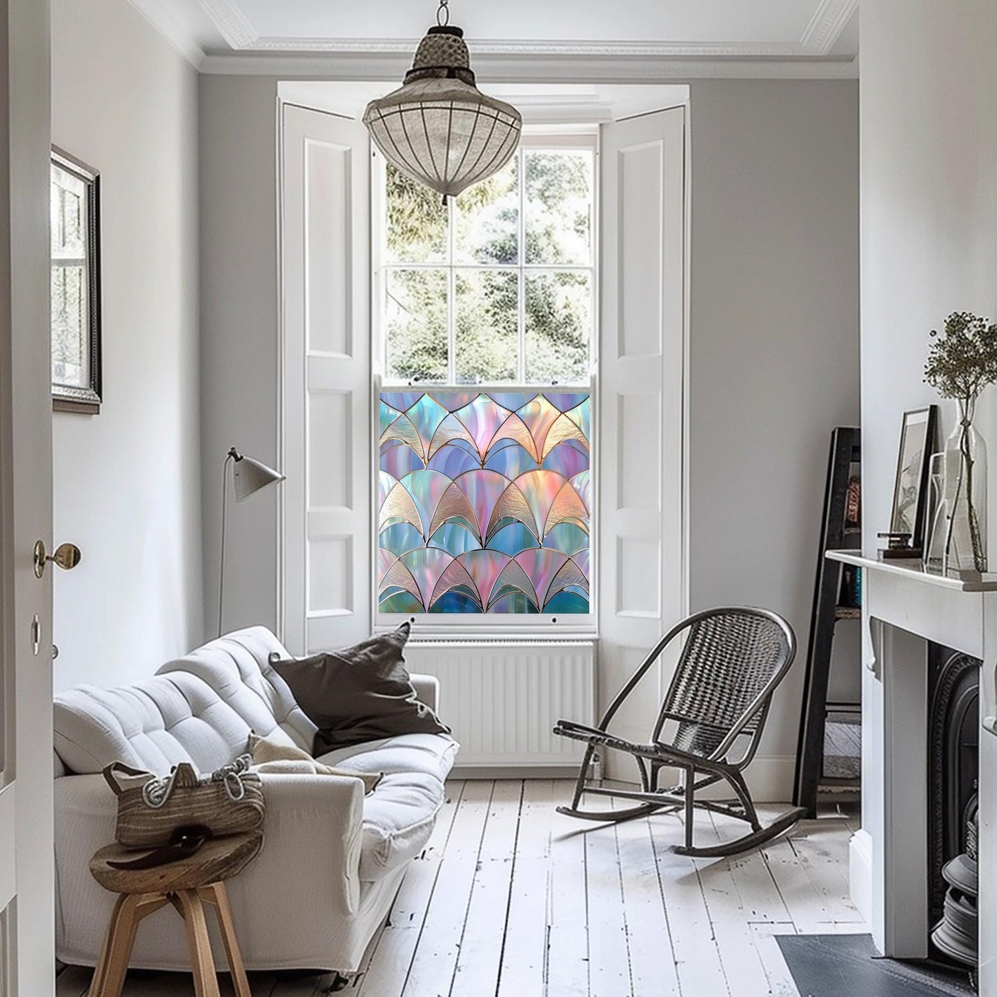 Window Film, Privacy Window Film, Art Deco Window Film, Decorative Window Film, Window, Front Door Window Film, Stained Glass Window Film Creative Windows
