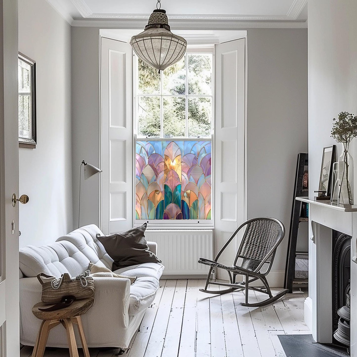 Window Film, Privacy Window Film, Art Deco Window Film, Decorative Window Film, Window, Front Door Window Film, Stained Glass Window Film Creative Windows