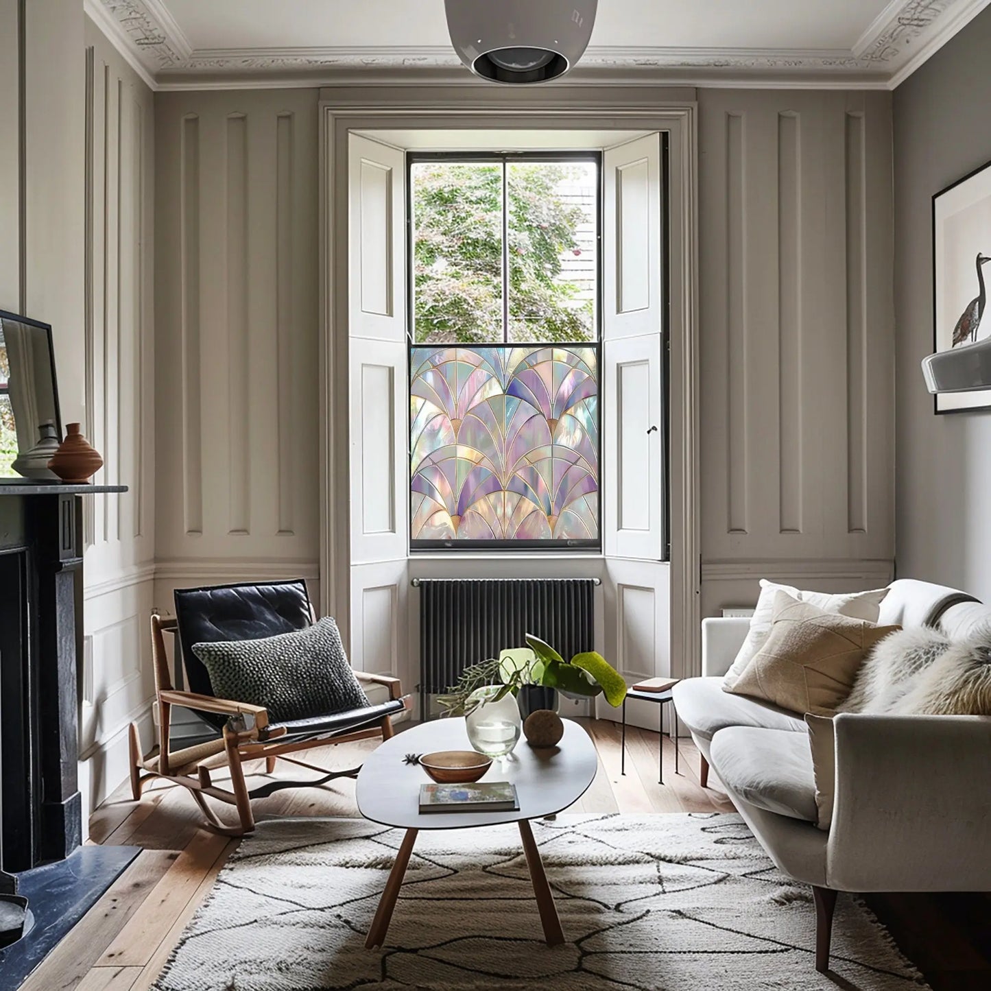 Art Deco Window Film: Antrodoco Stained Glass Privacy Window Film Creative Windows