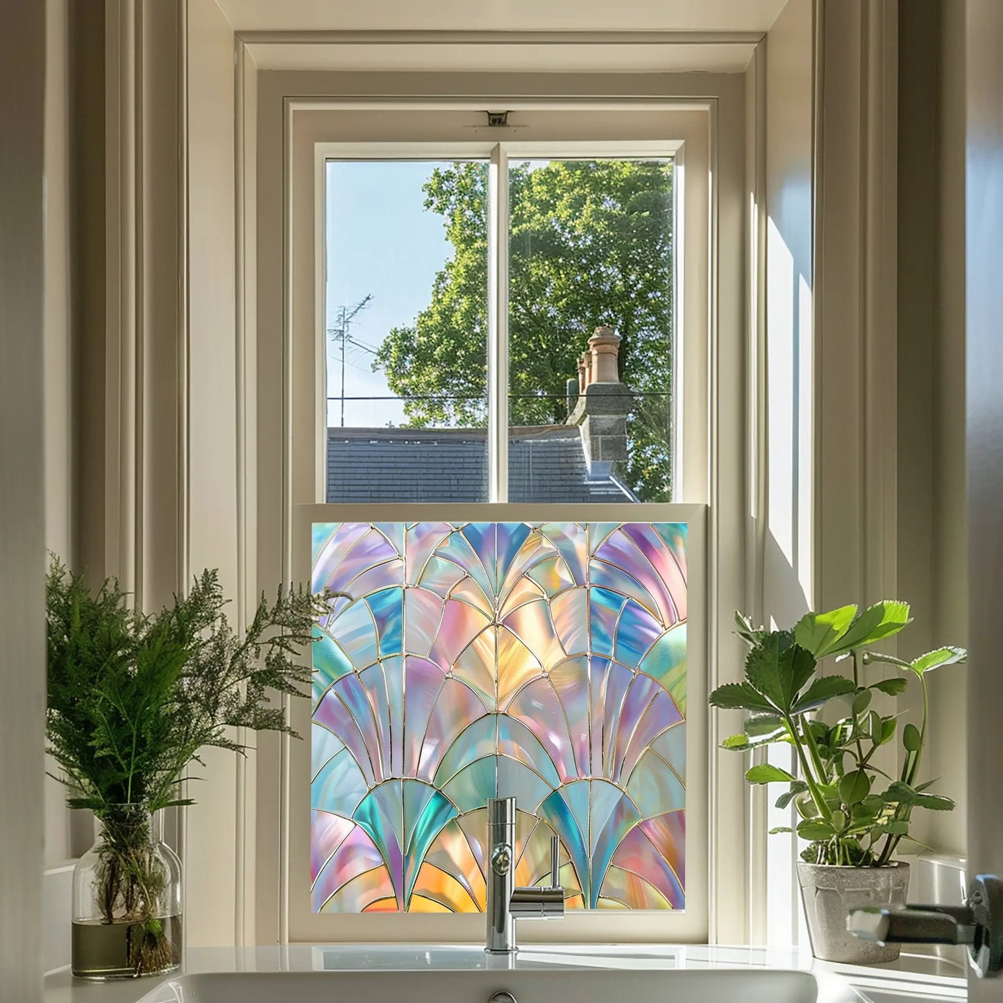 Traves Stained Glass Window Film For Privacy Creative Windows