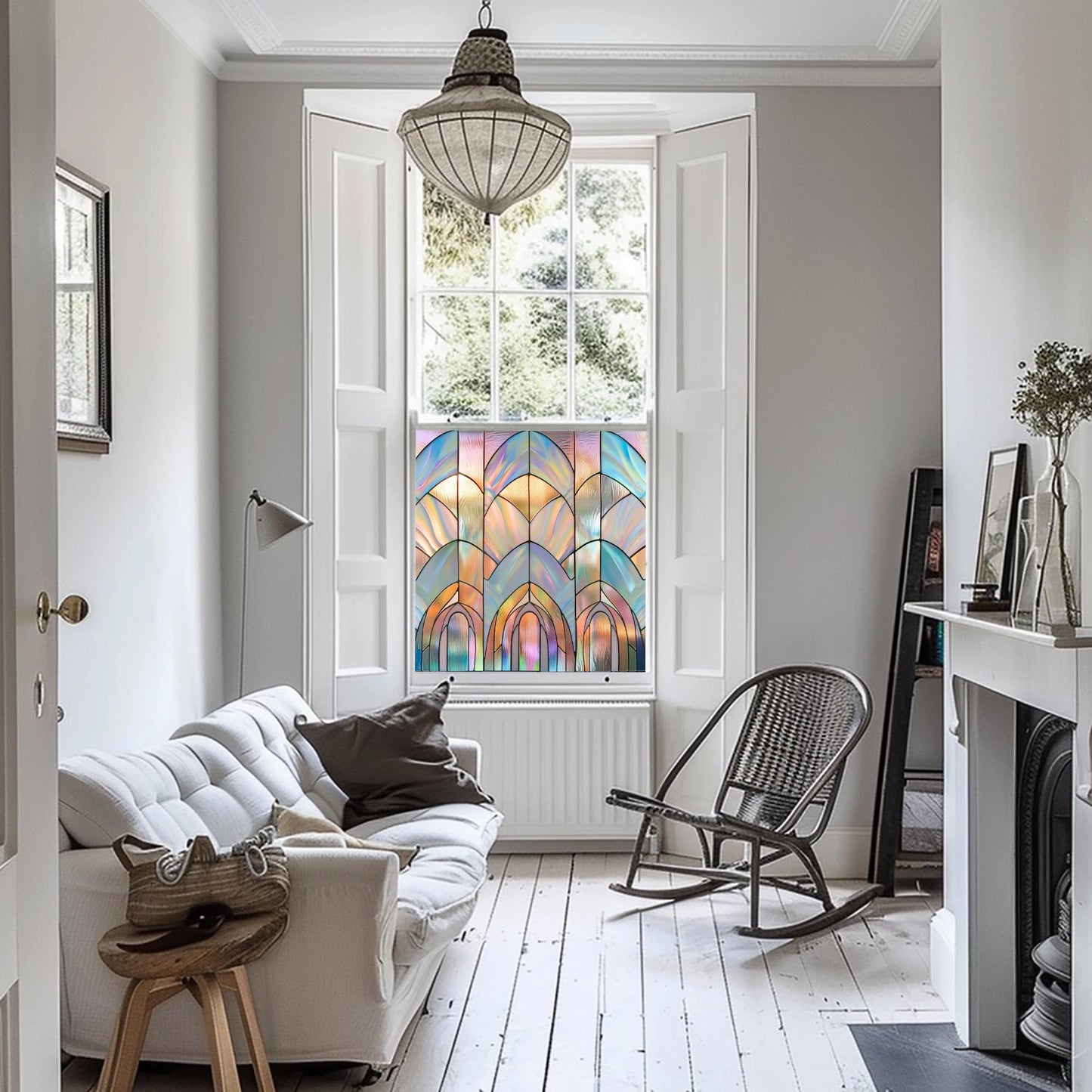 Window Film, Privacy Window Film, Art Deco Window Film, Decorative Window Film, Window, Front Door Window Film, Stained Glass Window Film Creative Windows
