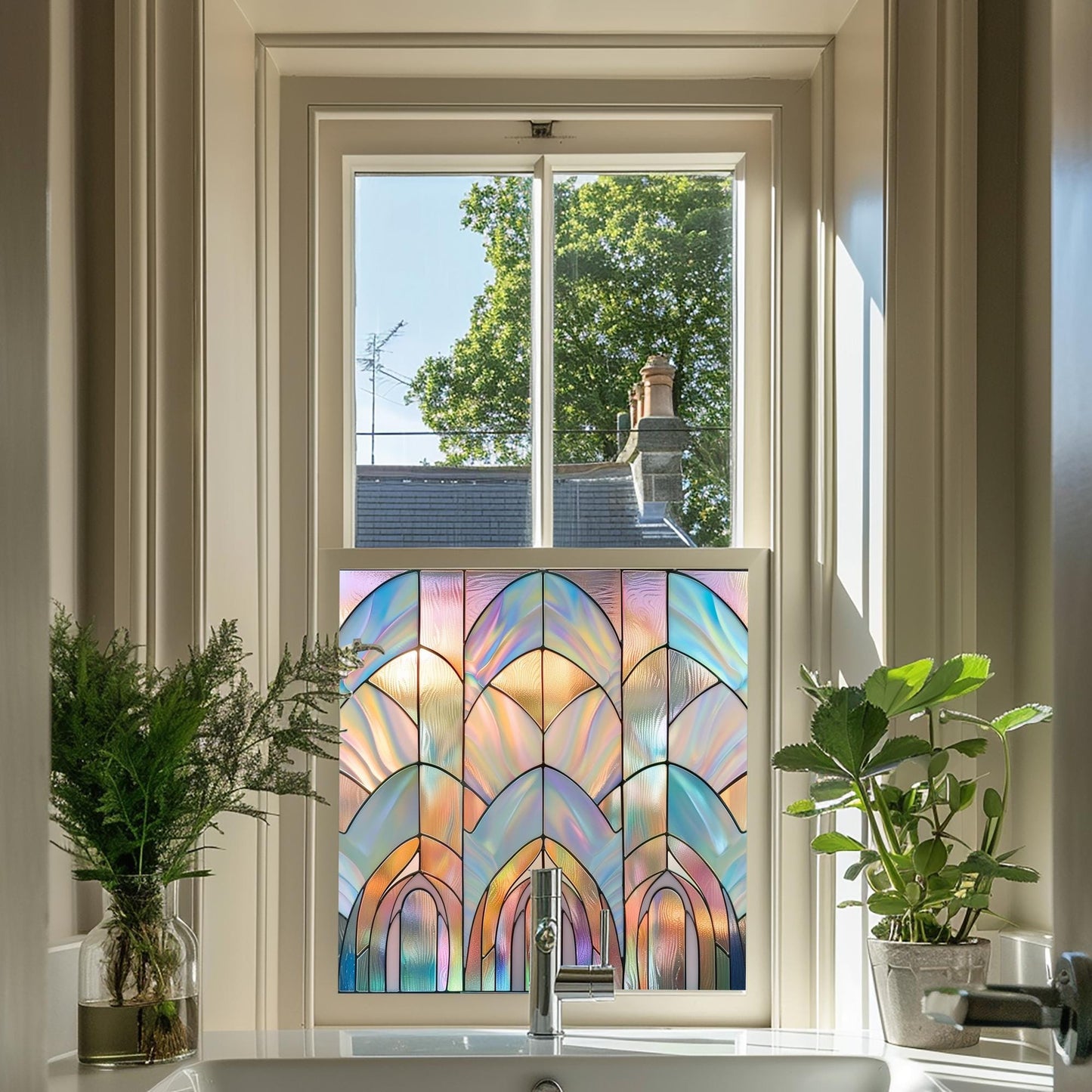 Window Film, Privacy Window Film, Art Deco Window Film, Decorative Window Film, Window, Front Door Window Film, Stained Glass Window Film Creative Windows