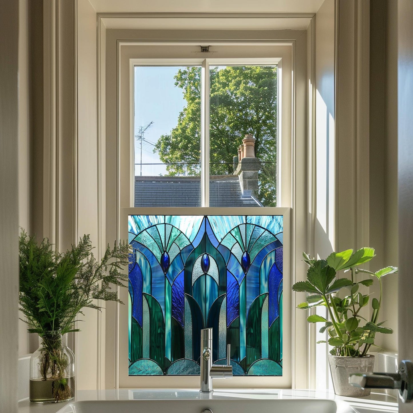 Art Deco Window Film, Privacy Window Film, Window Film, Decorative Window Film, Patterned Window Film, Coloured Window Film, Stained Glass Creative Windows
