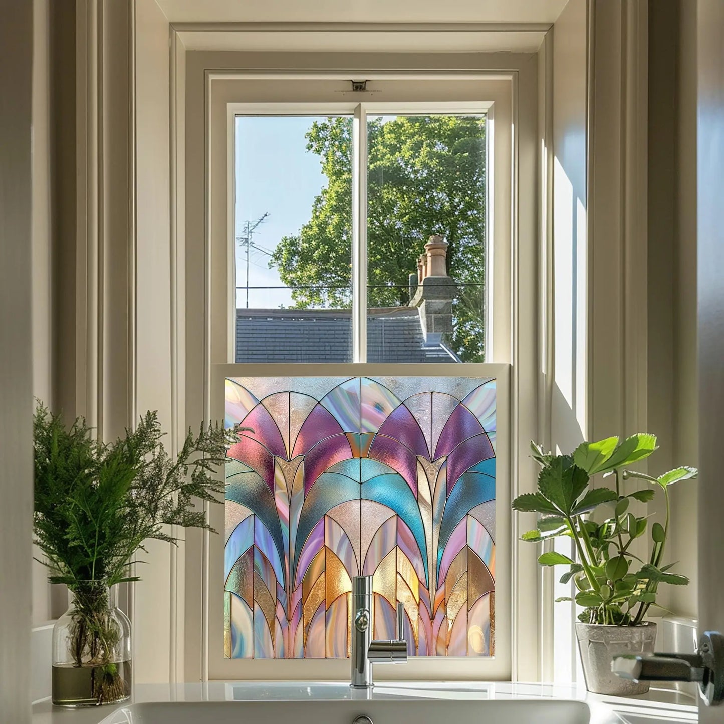 Lenta Stained Glass Privacy Window Film Creative Windows