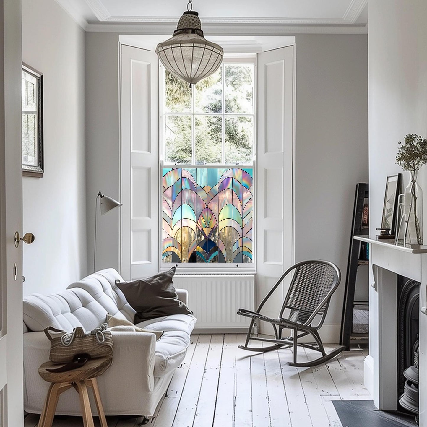 Window Film, Privacy Window Film, Art Deco Window Film, Decorative Window Film, Window, Front Door Window Film, Stained Glass Window Film Creative Windows