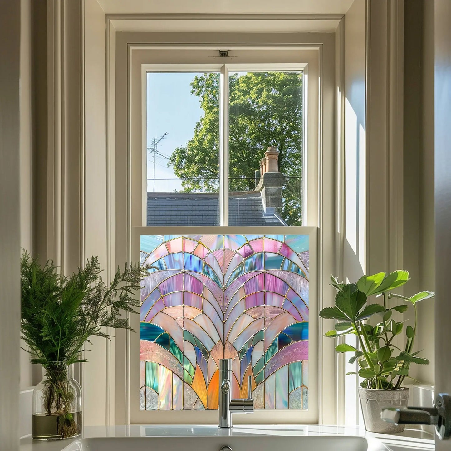 Turbigo Stained Glass Privacy Window Film Creative Windows