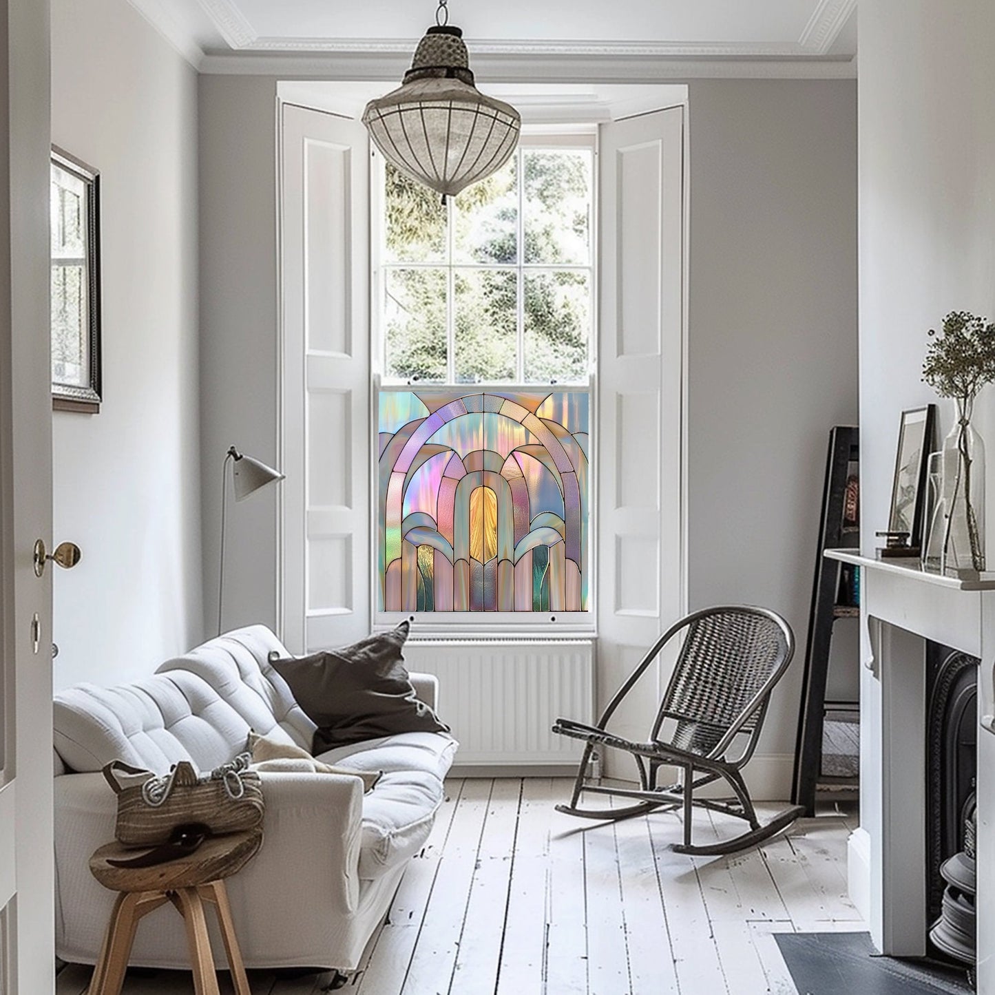 La Línea Stained Glass Privacy Window Film Creative Windows
