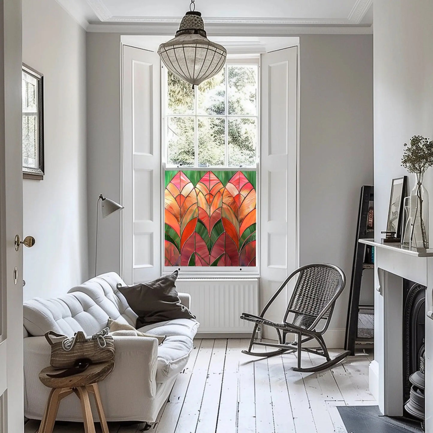 Art Deco Window Film: Aquilonia Stained Glass Decorative Window Film Creative Windows