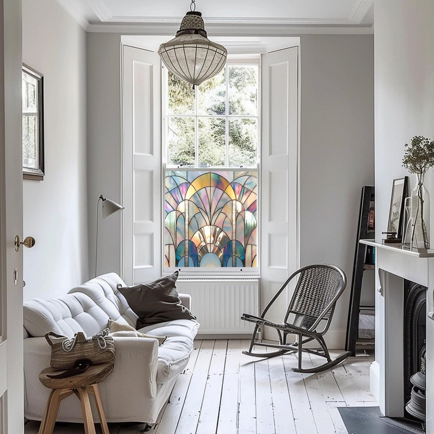 Window Film, Privacy Window Film, Art Deco Window Film, Decorative Window Film, Window, Front Door Window Film, Stained Glass Window Film Creative Windows
