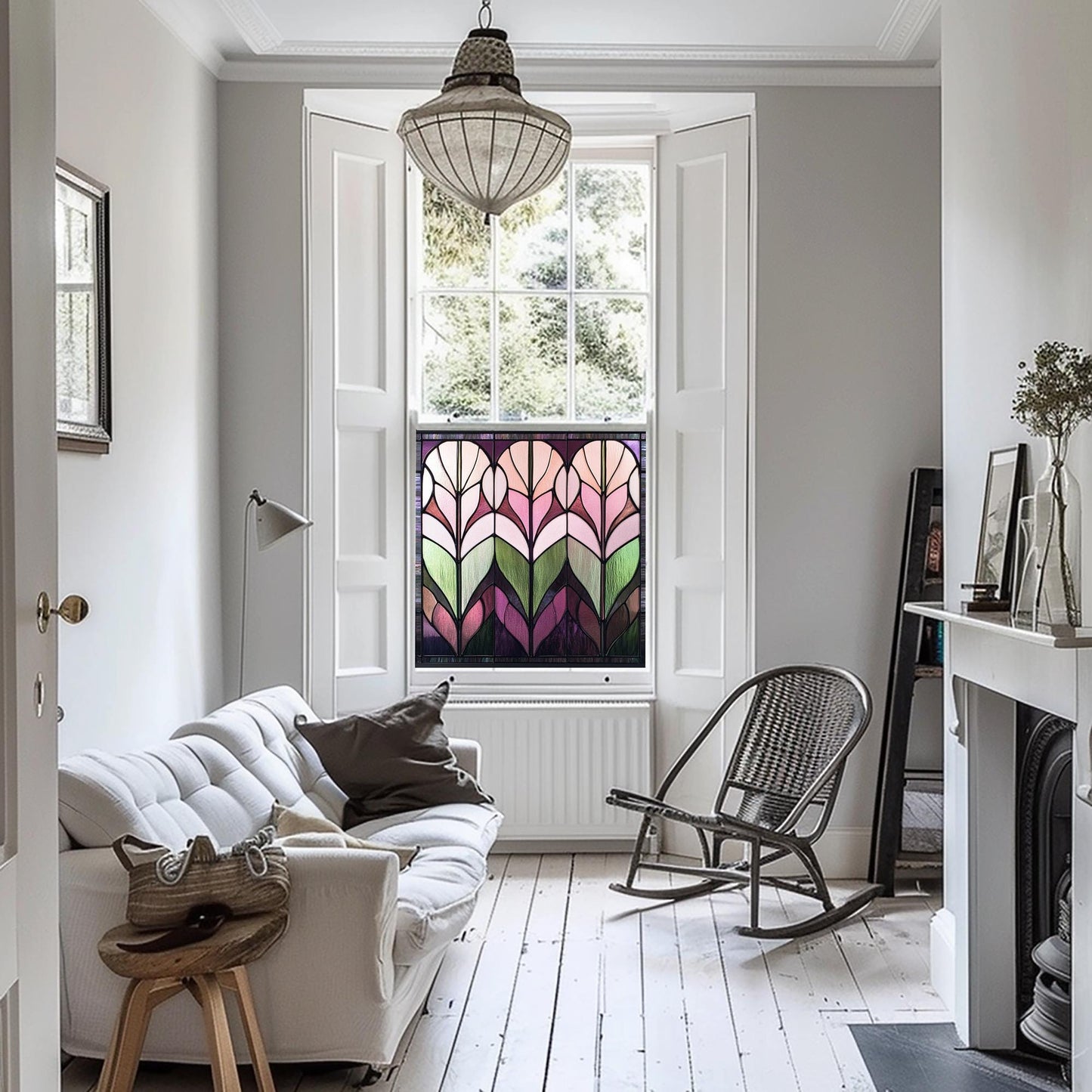 Window Film, Privacy Window Film, Art Deco Window Film, Decorative Window Film, Window, Front Door Window Film, Stained Glass Window Film Creative Windows