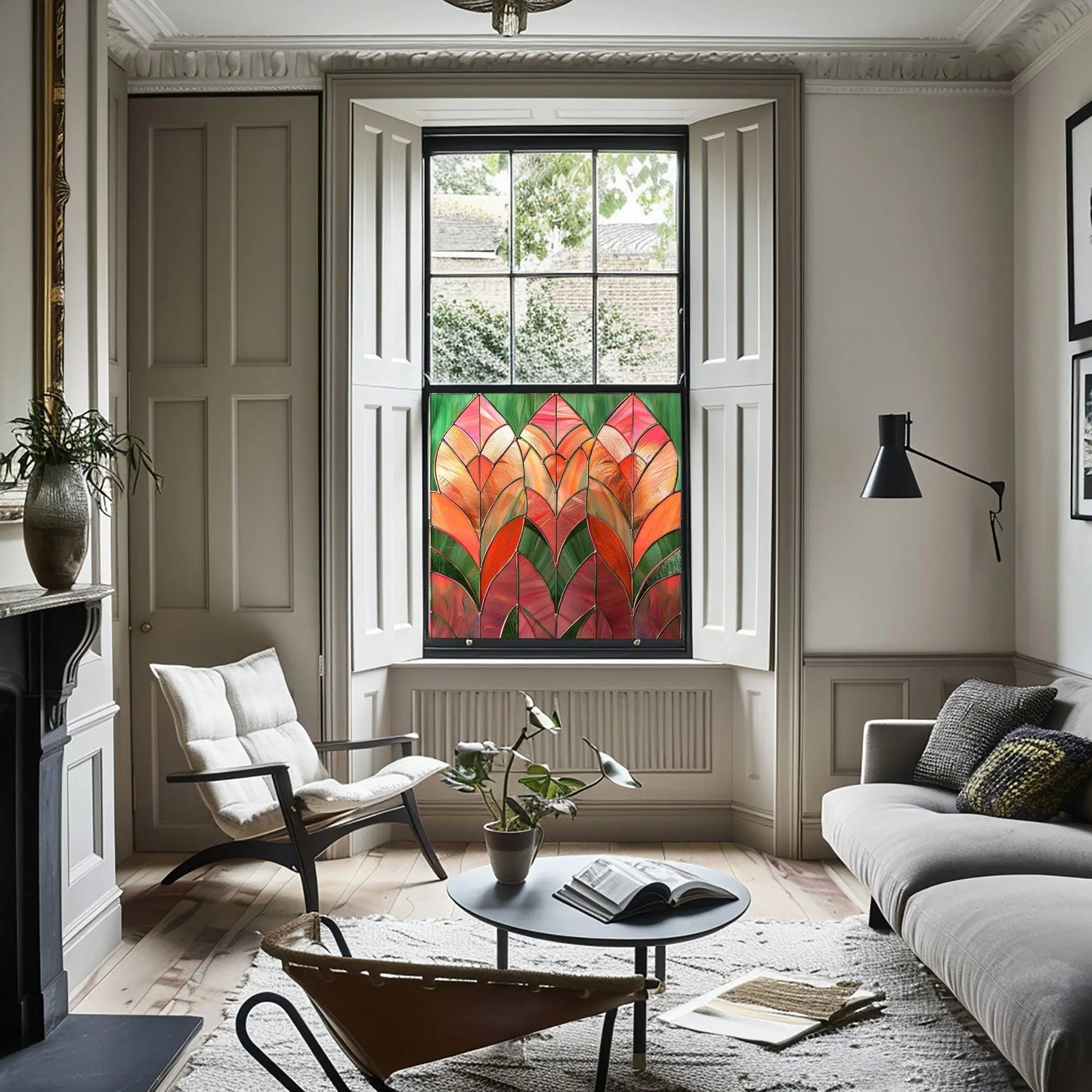 Art Deco Window Film: Aquilonia Stained Glass Decorative Window Film Creative Windows