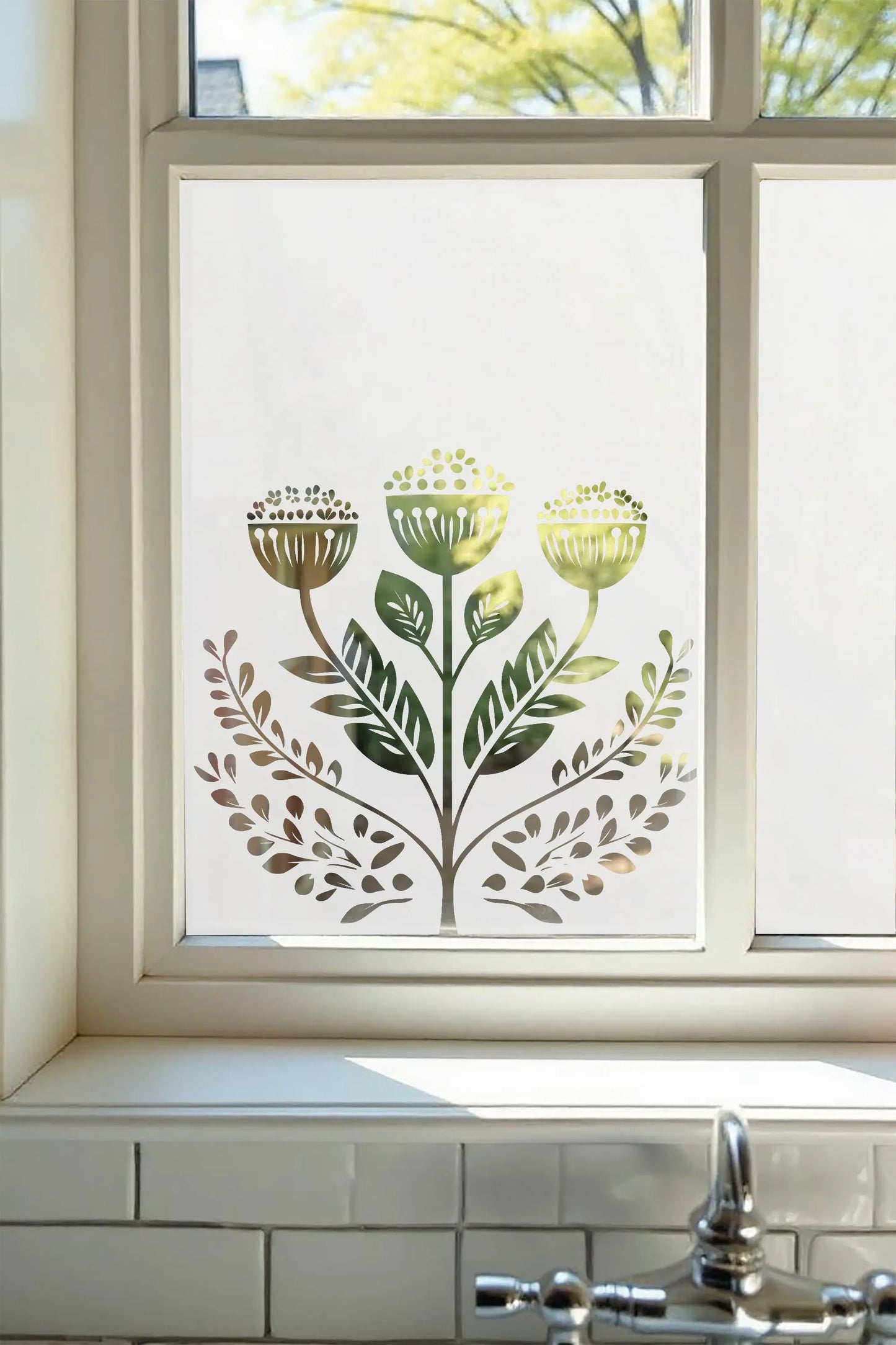Corrido Frosted Privacy Cut Out Floral Window Film Creative Windows