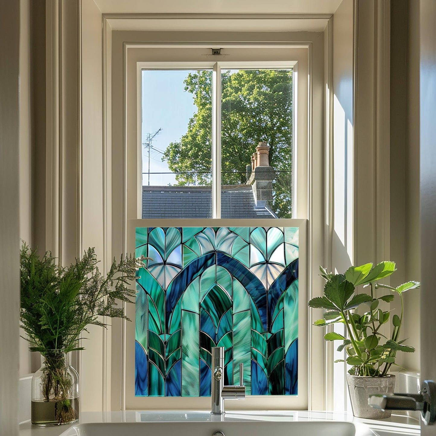 Art Deco Window Film, Privacy Window Film, Window Film, Decorative Window Film, Patterned Window Film, Coloured Window Film, Stained Glass Creative Windows