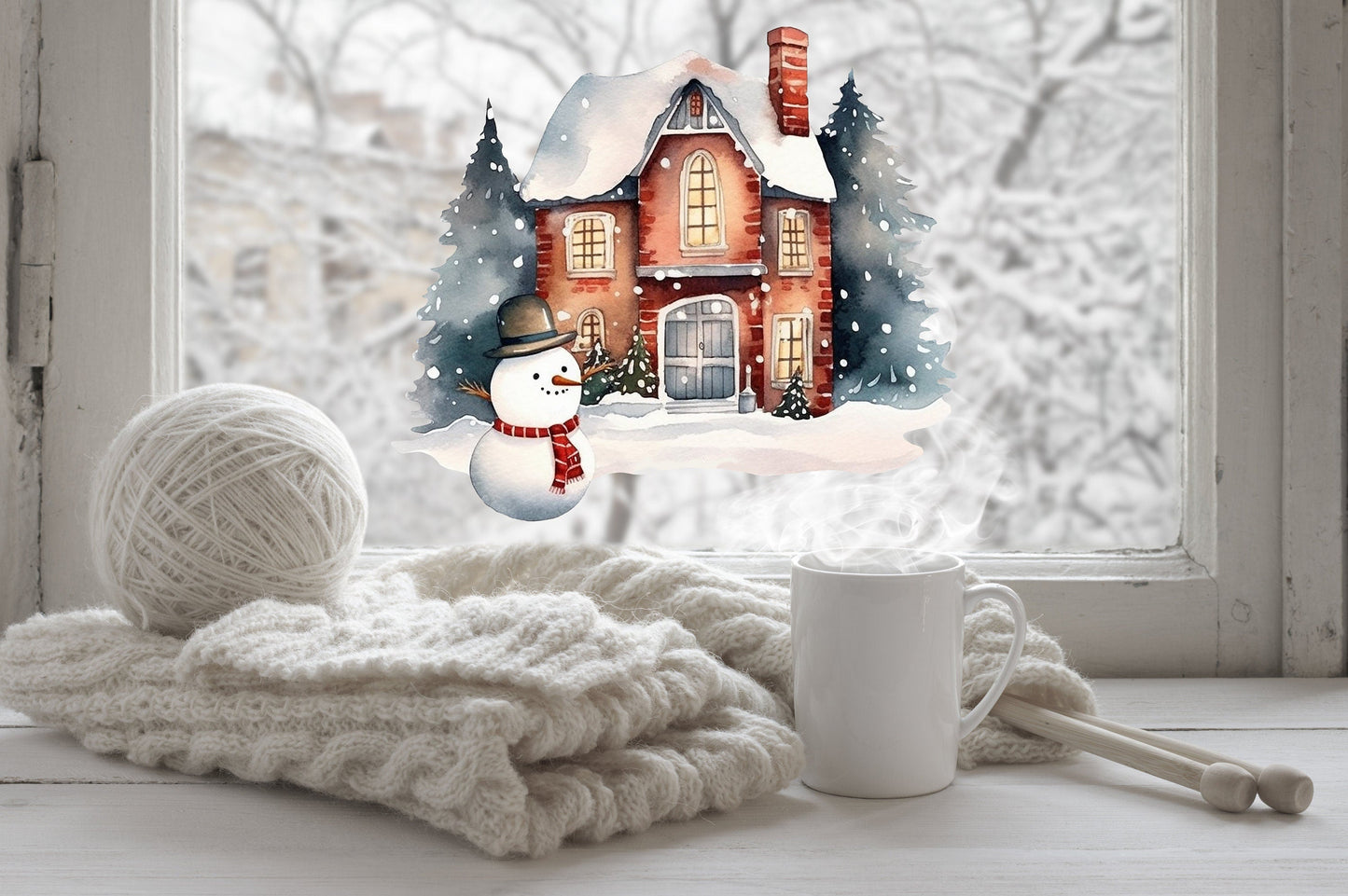 Christmas Window Decal, Christmas Window Stickers, Christmas Window, Christmas Window Decorations, Christmas Window Christmas Scene Creative Windows