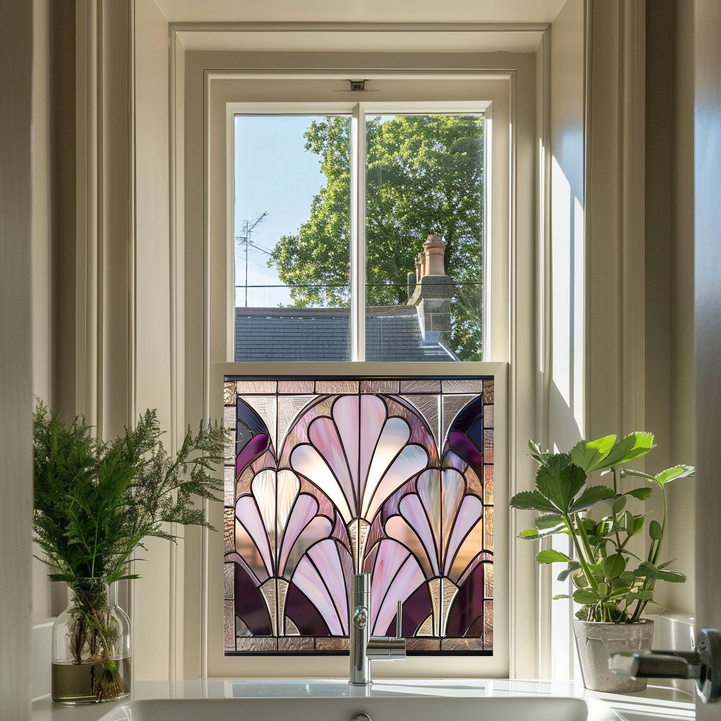 Window Film, Privacy Window Film, Art Deco Window Film, Decorative Window Film, Window, Front Door Window Film, Stained Glass Window Film Creative Windows