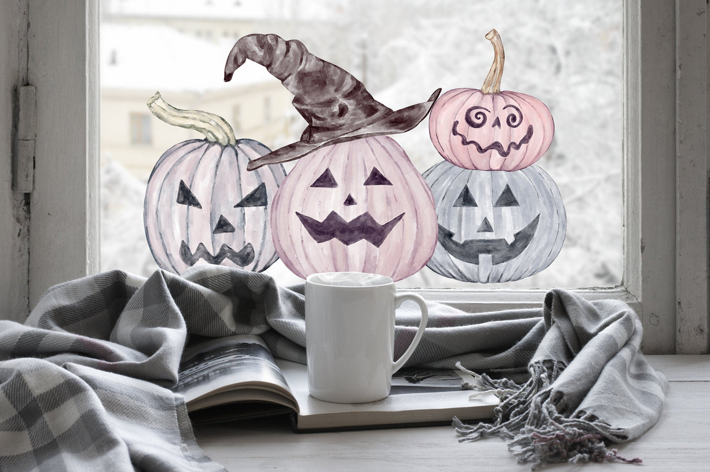 Pumpkin Window Stickers Creative Windows