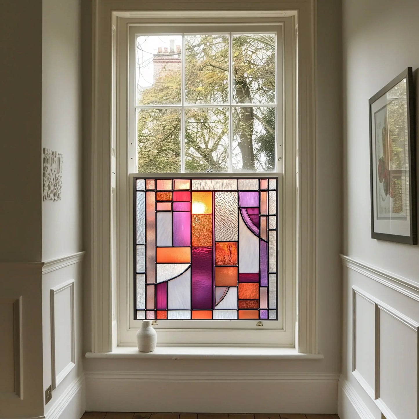 Art Deco Window Film - Nuvolento Privacy Stained Glass Window Film Creative Windows