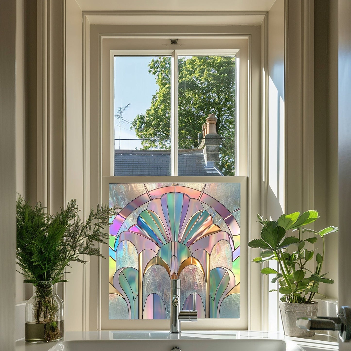 Art Deco Window Film, Privacy Window Film, Window Film, Decorative Window Film, Patterned Window Film, Coloured Window Film, Stained Glass Creative Windows