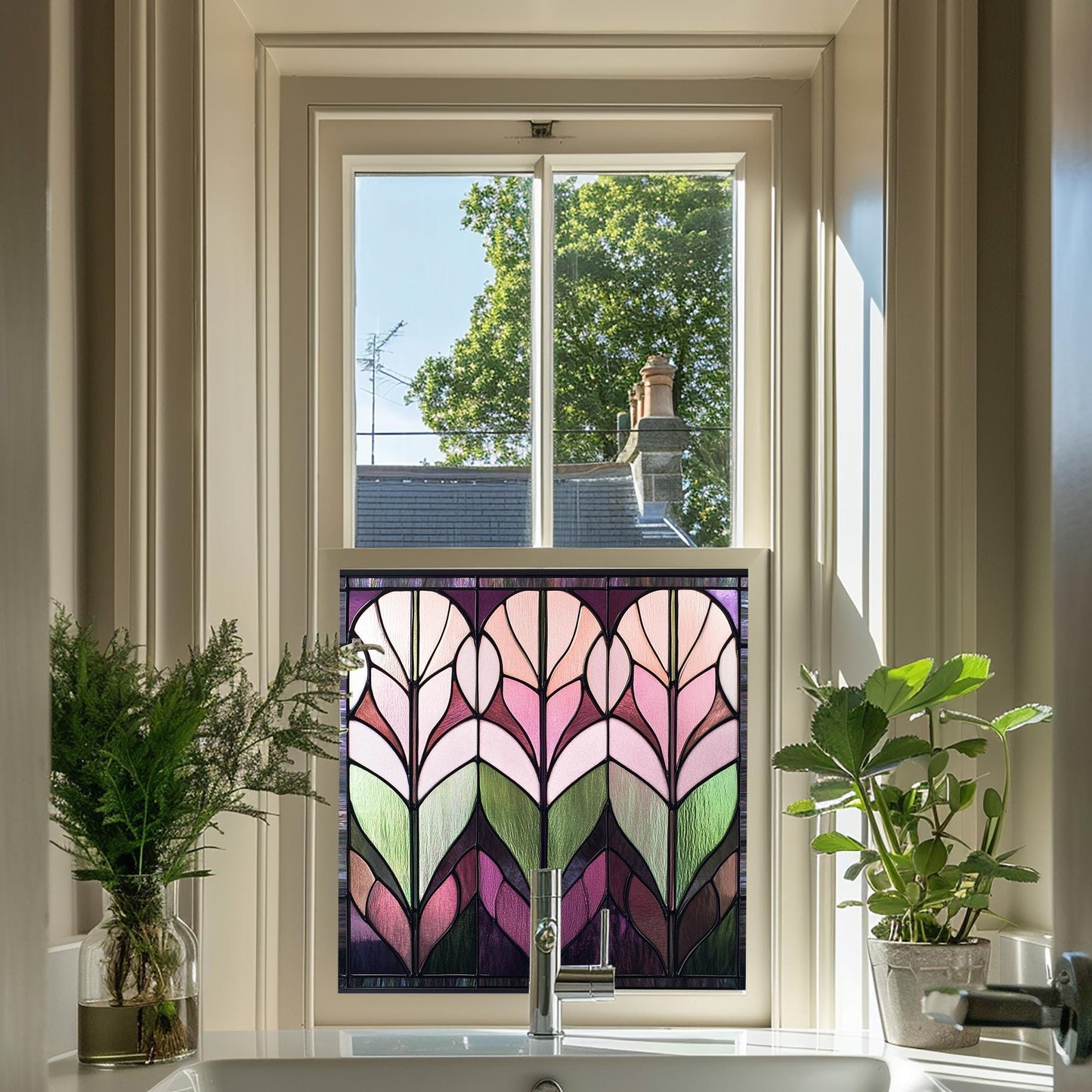 Window Film, Privacy Window Film, Art Deco Window Film, Decorative Window Film, Window, Front Door Window Film, Stained Glass Window Film Creative Windows