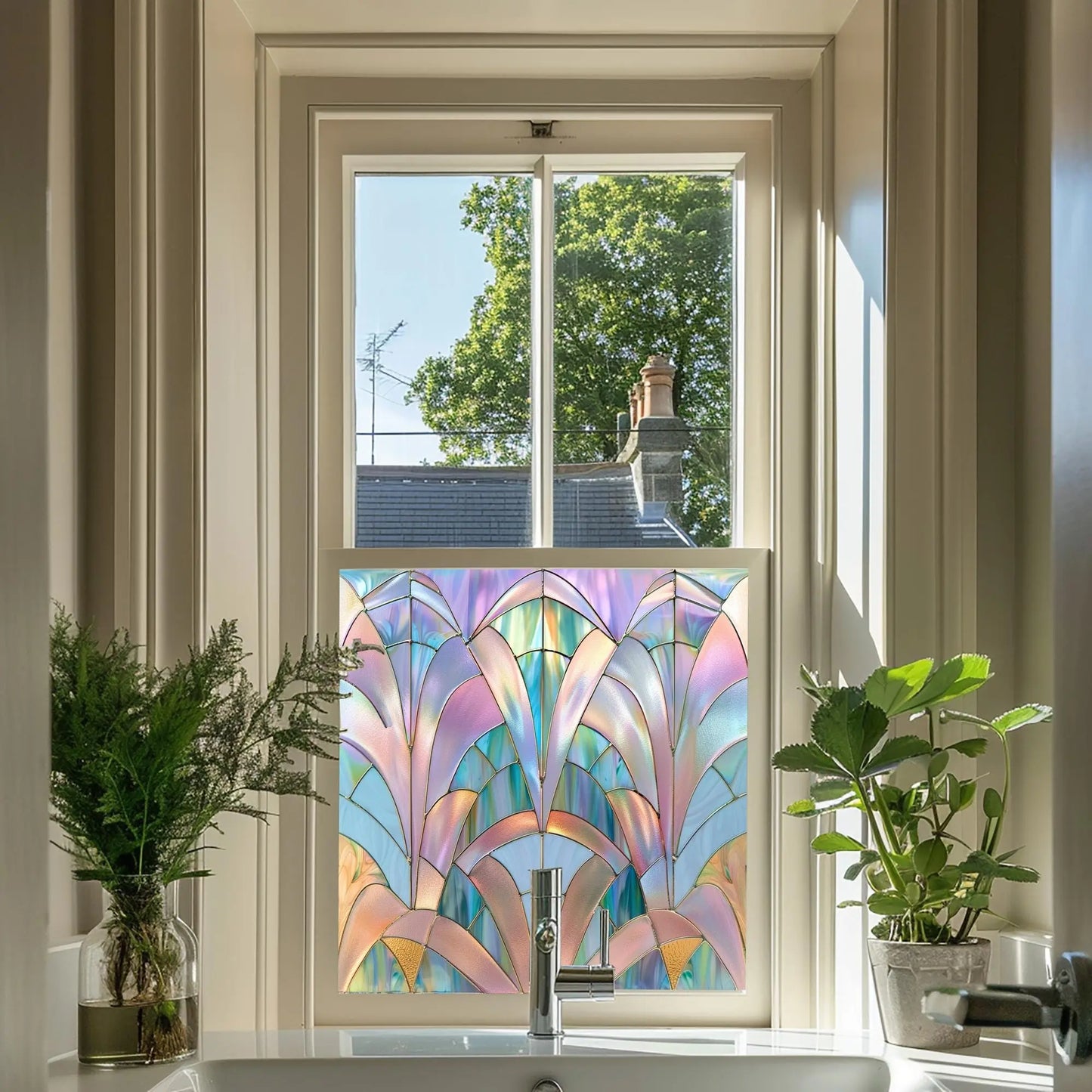 Window Film, Privacy Window Film, Art Deco Window Film, Decorative Window Film, Window, Front Door Window Film, Stained Glass Window Film Creative Windows