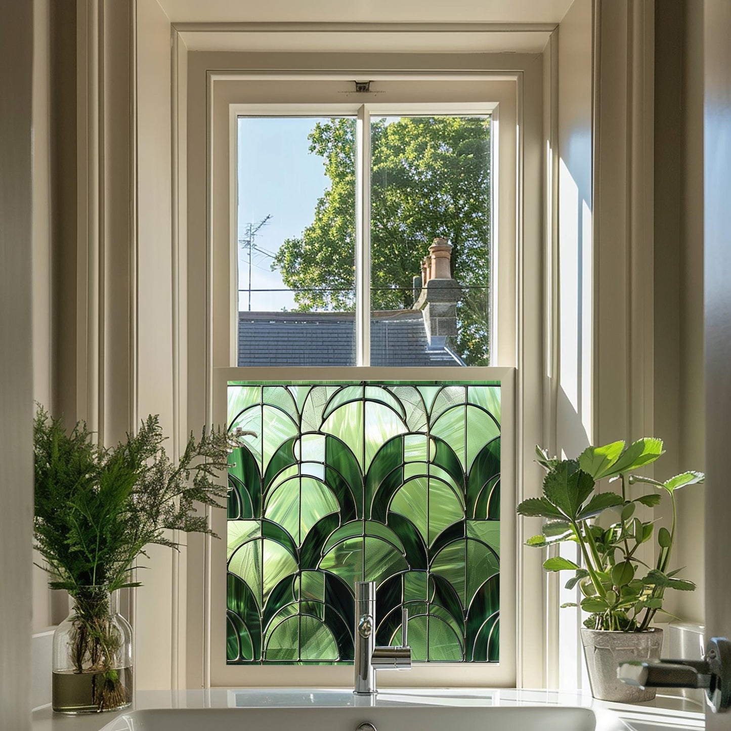 Window Film, Privacy Window Film, Art Deco Window Film, Decorative Window Film, Window, Front Door Window Film, Stained Glass Window Film Creative Windows