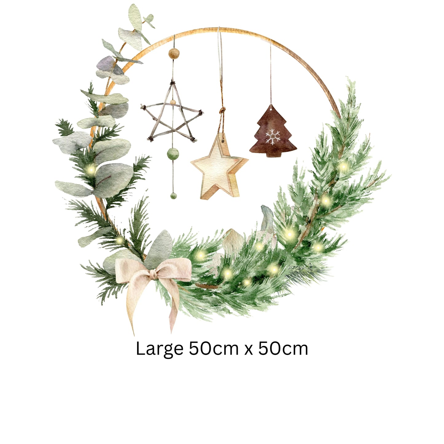 Double-Sided Christmas Wreath Window Sticker: Festive Holiday Decor