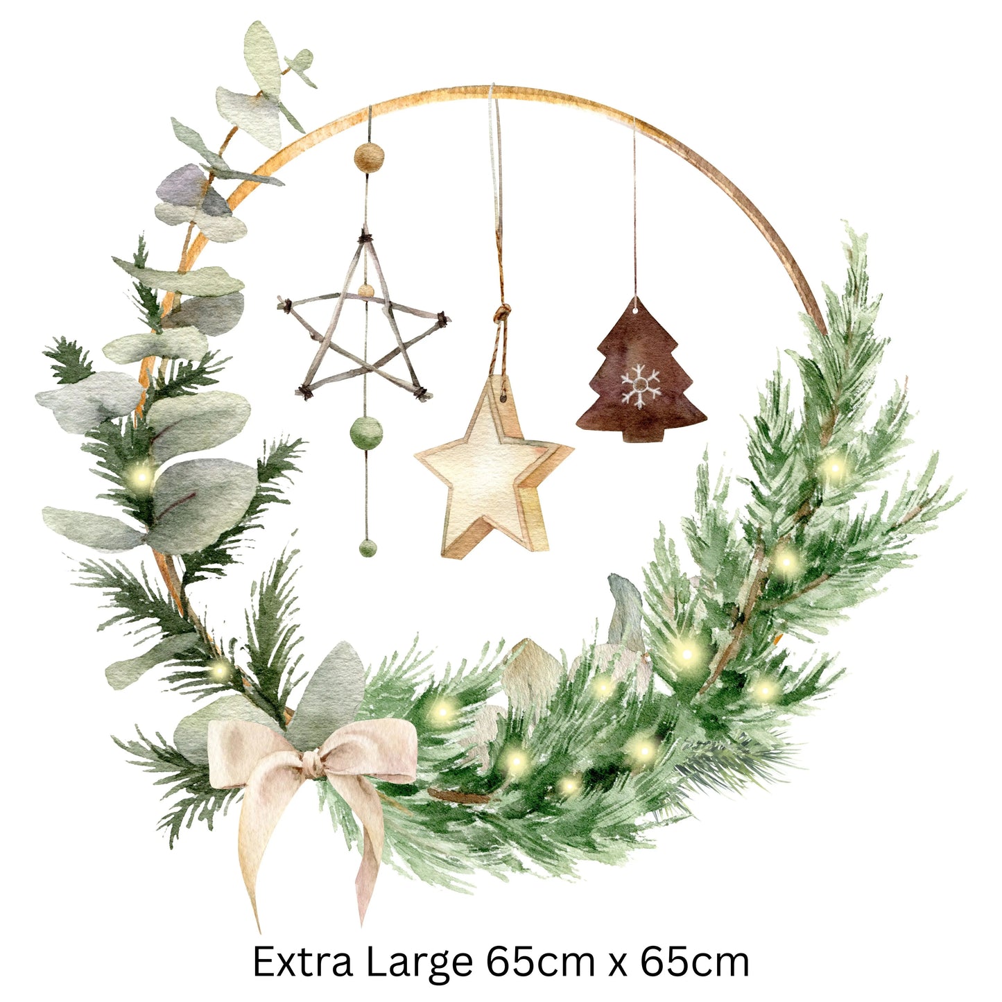 Double-Sided Christmas Wreath Window Sticker: Festive Holiday Decor