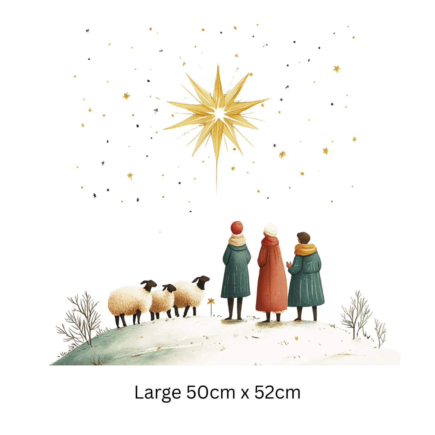 Three Kings Nativity Window Cling: Reusable Christmas Window Sticker Creative Windows