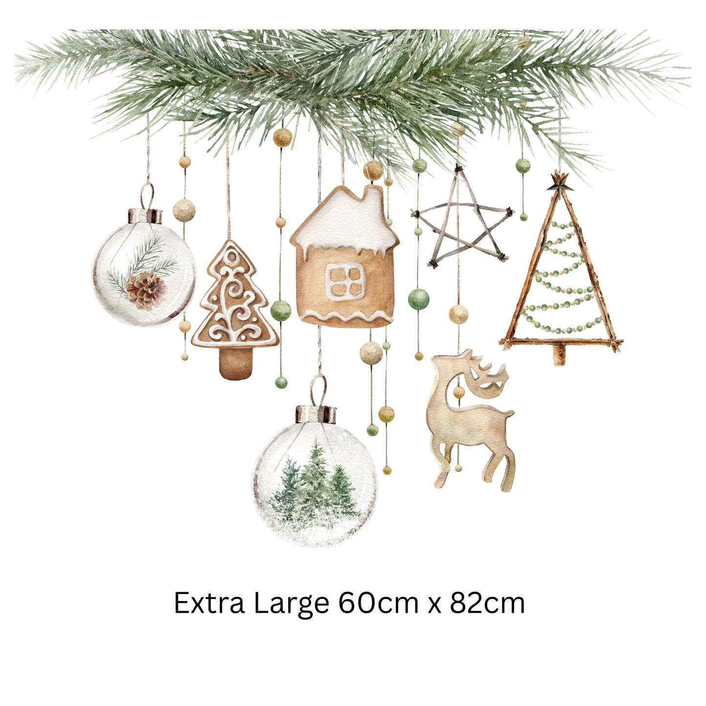 Cosy Winter Christmas Window Sticker – Scandinavian Ornament Design Creative Windows