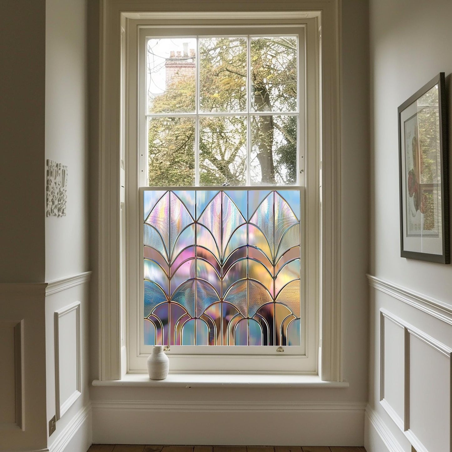 Window Film, Privacy Window Film, Art Deco Window Film, Decorative Window Film, Window, Front Door Window Film, Stained Glass Window Film Creative Windows
