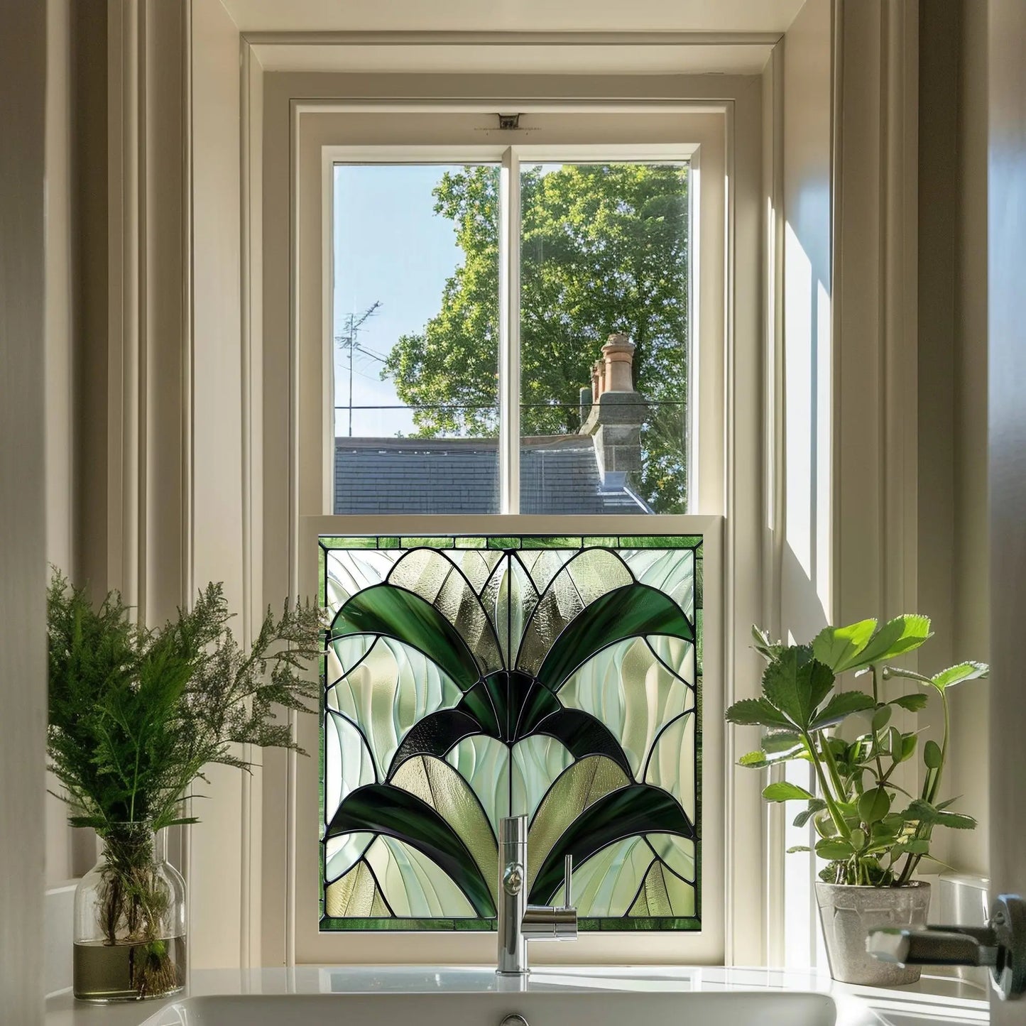 Sutrio Privacy Stained Glass Window Film Creative Windows