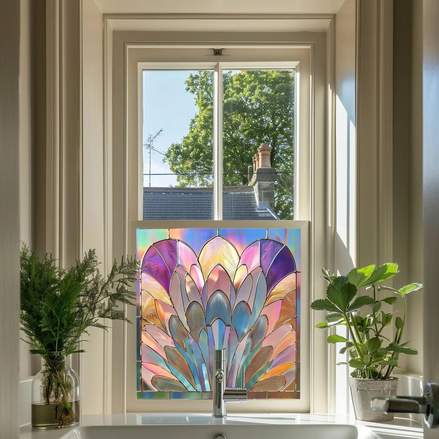 Lograto Art Deco Stained Glass Window Film Creative Windows