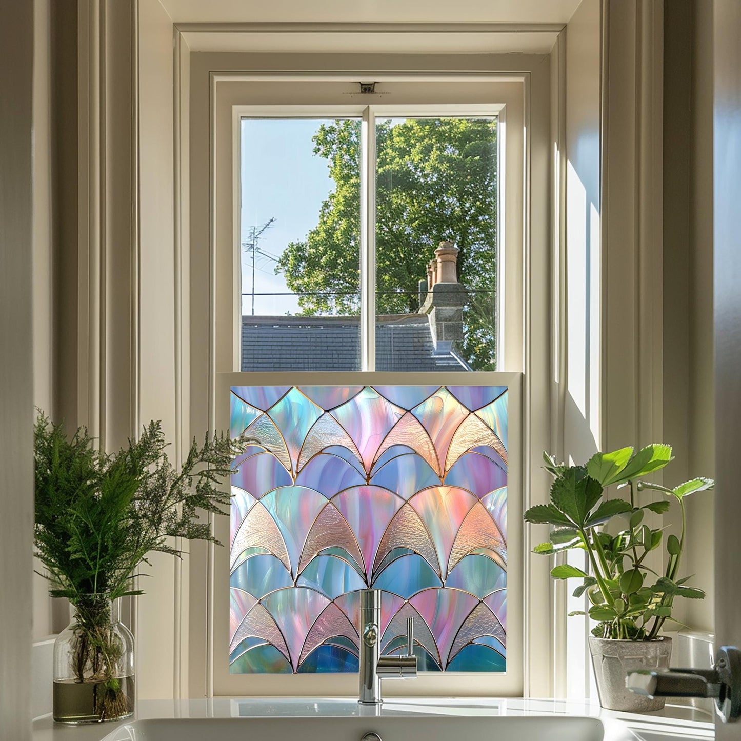 Window Film, Privacy Window Film, Art Deco Window Film, Decorative Window Film, Window, Front Door Window Film, Stained Glass Window Film Creative Windows