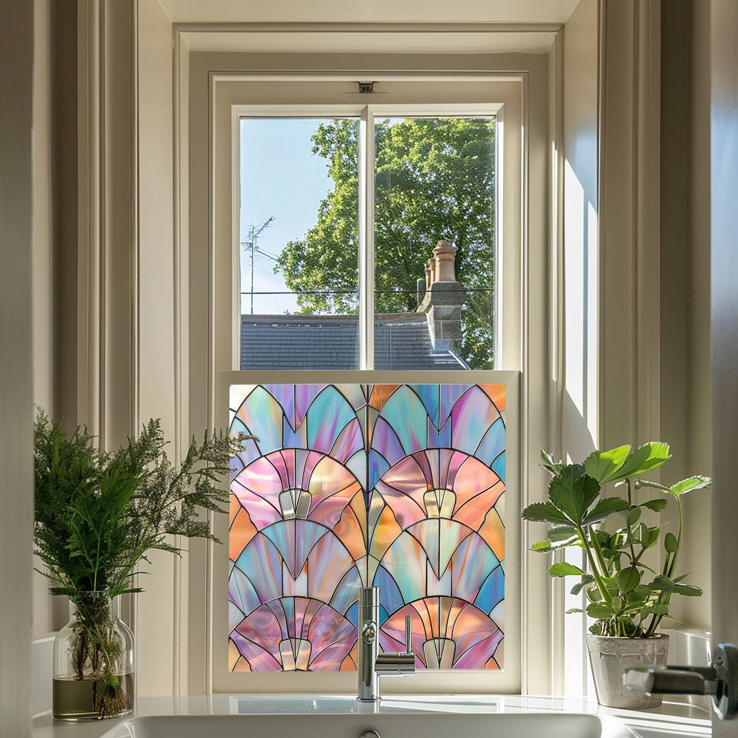 Art Deco Window Film, Privacy Window Film, Window Film, Decorative Window Film, Patterned Window Film, Coloured Window Film, Stained Glass Creative Windows