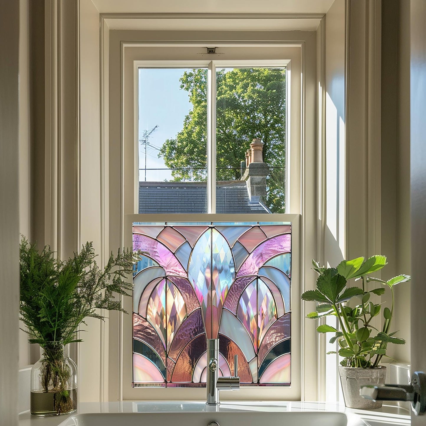 Art Deco Window Film, Privacy Window Film, Window Film, Decorative Window Film, Patterned Window Film, Coloured Window Film, Stained Glass Creative Windows