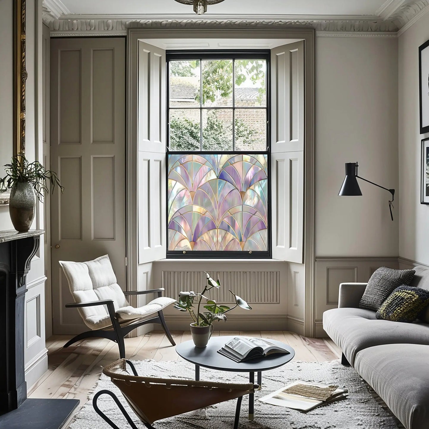 Art Deco Window Film: Antrodoco Stained Glass Privacy Window Film Creative Windows