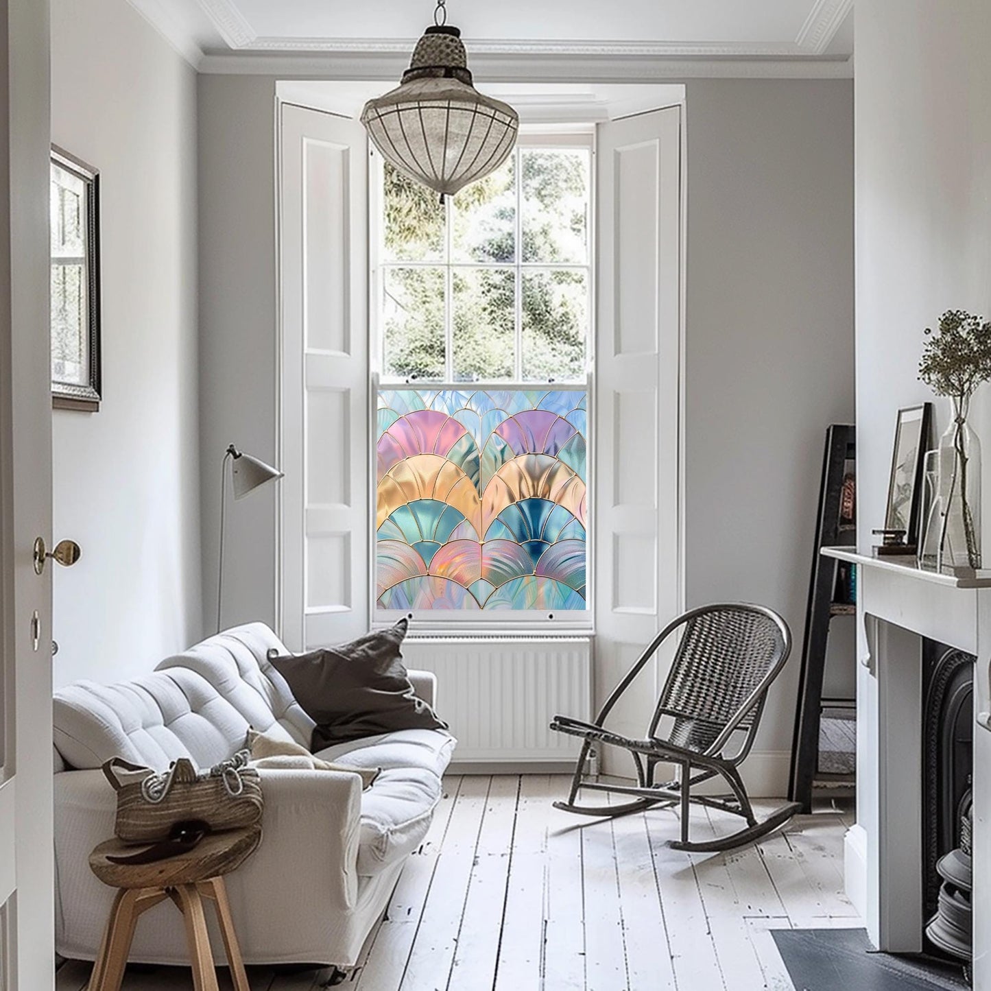 Window Film, Privacy Window Film, Art Deco Window Film, Decorative Window Film, Window, Front Door Window Film, Stained Glass Window Film Creative Windows