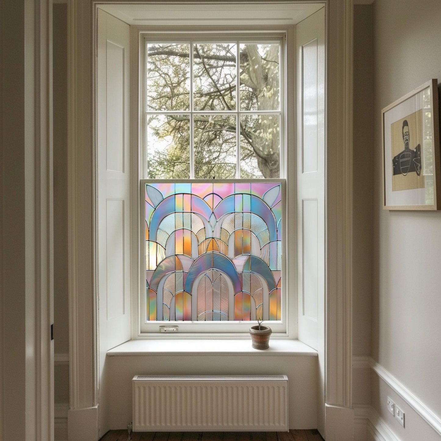 Window Film, Privacy Window Film, Art Deco Window Film, Decorative Window Film, Window, Front Door Window Film, Stained Glass Window Film Creative Windows