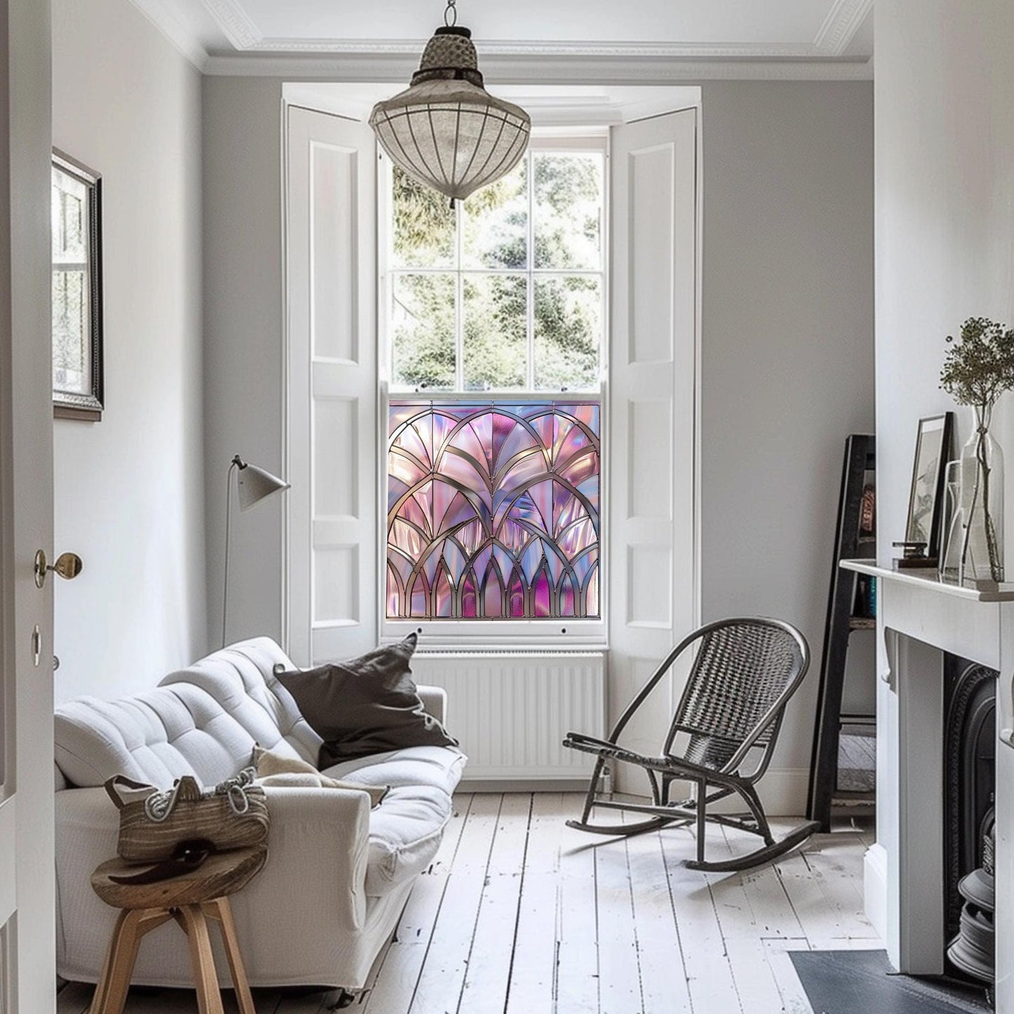 Window Film, Privacy Window Film, Art Deco Window Film, Decorative Window Film, Window, Front Door Window Film, Stained Glass Window Film Creative Windows
