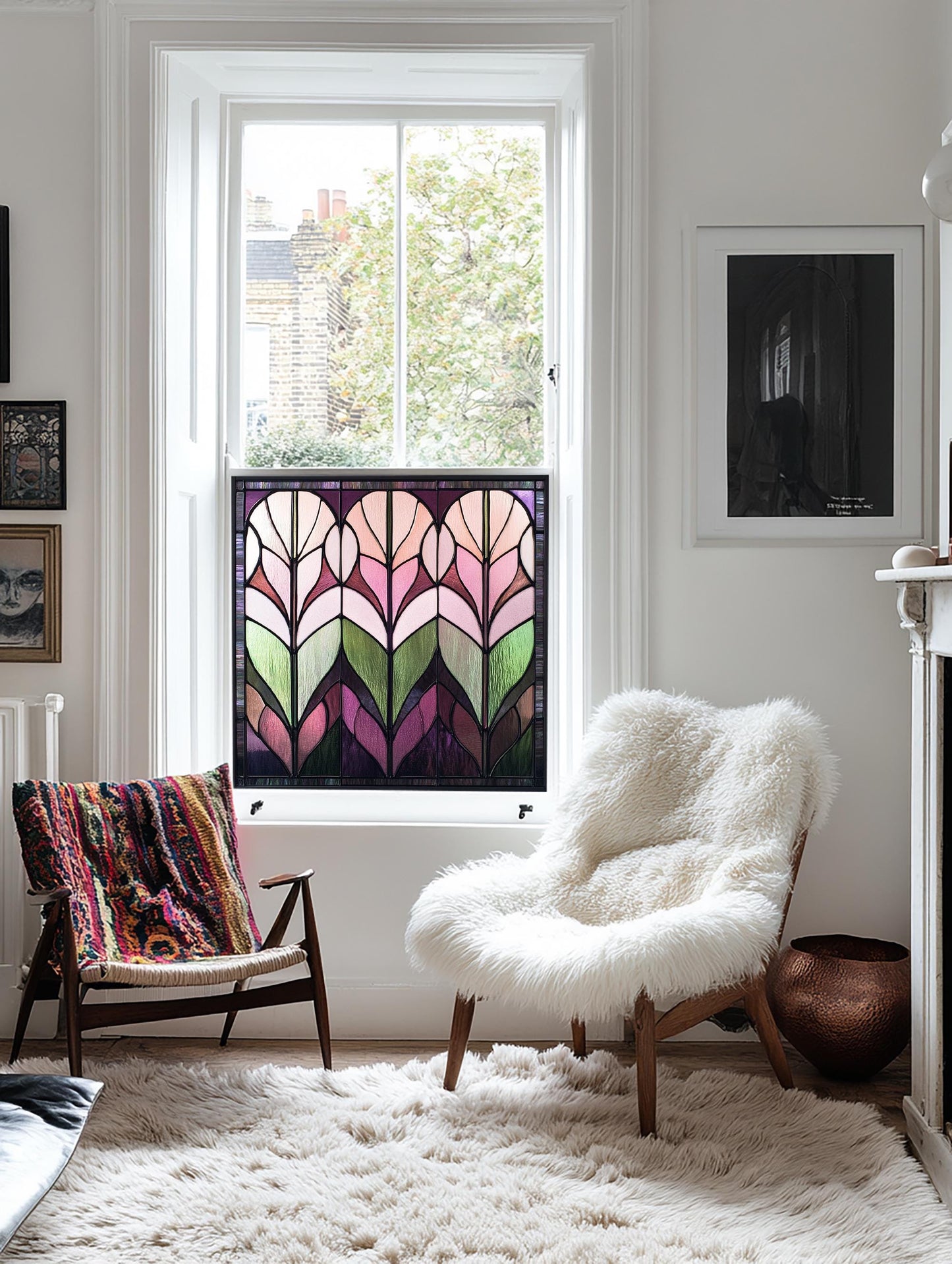 Window Film, Privacy Window Film, Art Deco Window Film, Decorative Window Film, Window, Front Door Window Film, Stained Glass Window Film Creative Windows