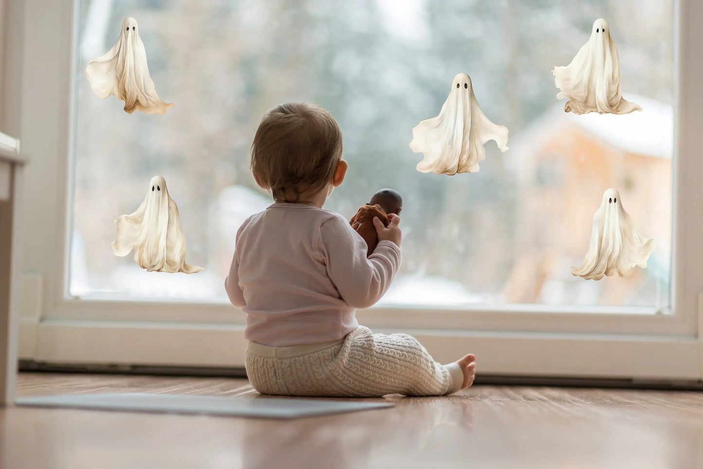 Halloween Window Clings: Spooky Ghosts, Bats, Haunted House Decorations Creative Windows