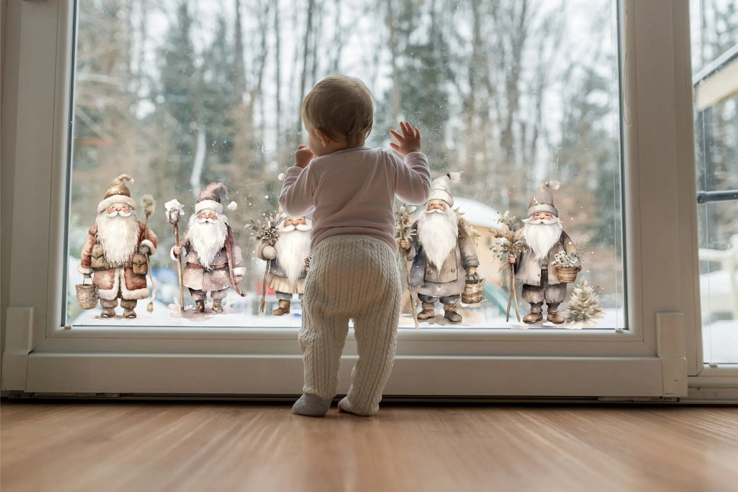 Bring the Magic Home with Double-Sided Reusable Santa Claus Window Stickers! Christmas Window Decal, Christmas Window Decorations, Santa Creative Windows