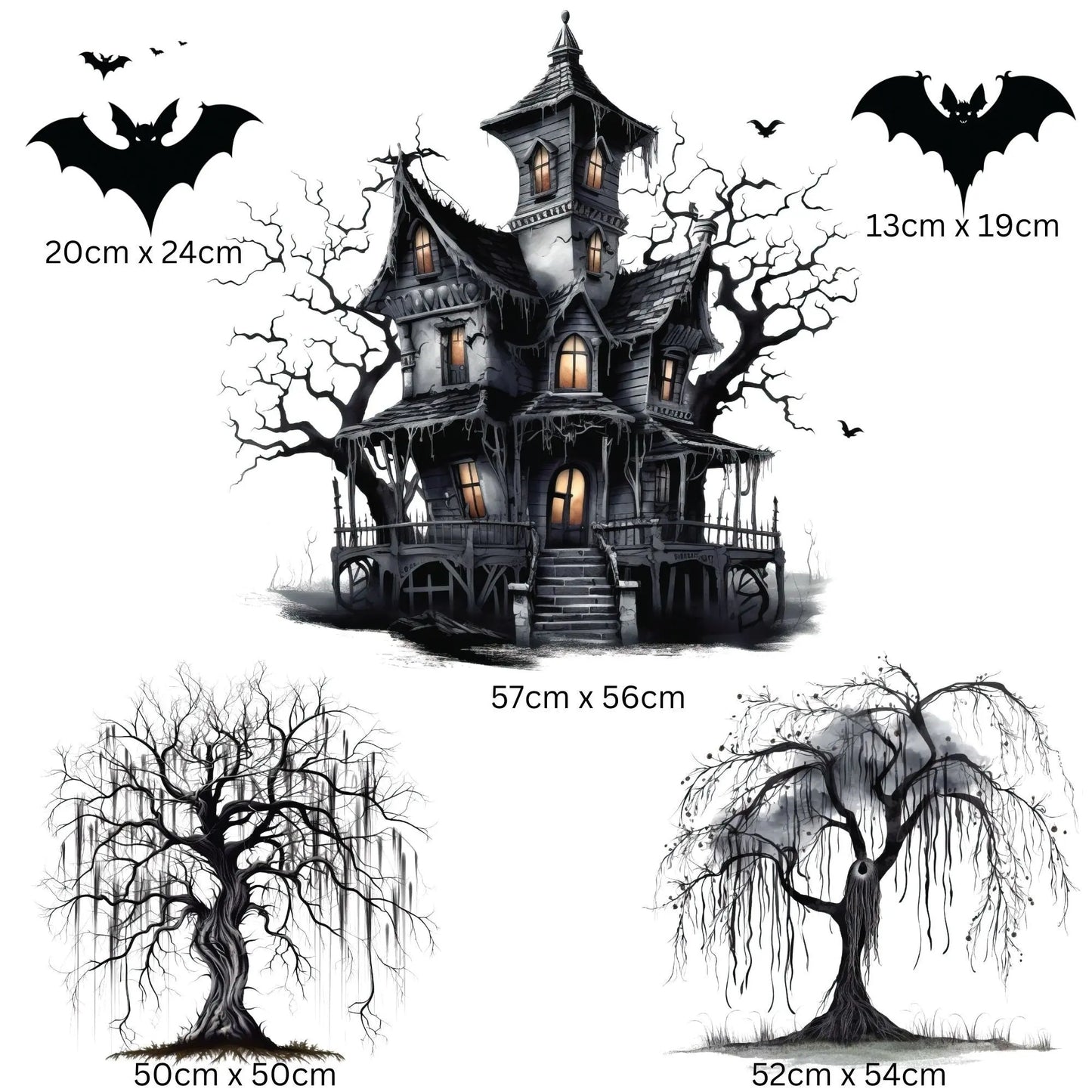 Spook up your home with our Haunted House window stickers, Double-Sided Reusable Halloween Window Stickers, Halloween Window Stickers Creative Windows